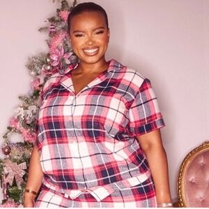 NWT PrettyLittleThing Plaid Pajama Top ~ Size XL